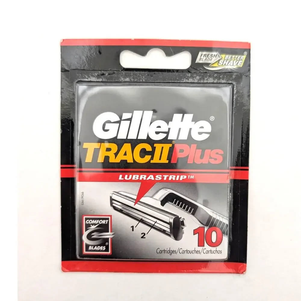 Gillette Trac II Plus Razor Blades Vintage 10 Ct New Sealed